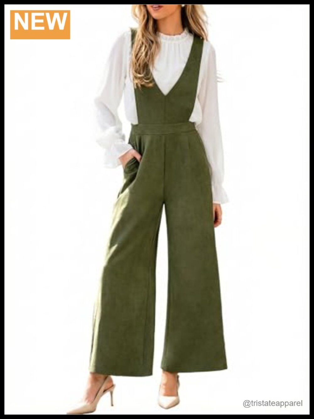 Womens V Neck Sleeveless Wide Leg Maxi Jumpsuit with Pockets Casual Work